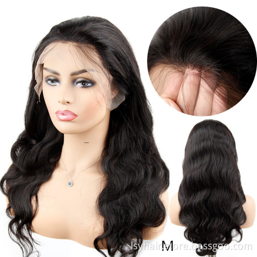 Wig Human Hair Virgin Brazilian Natural 100% Lace Front Wigs Body Wave, Transparent Ali Hair Queen Like Virgin Wigs With Frontal